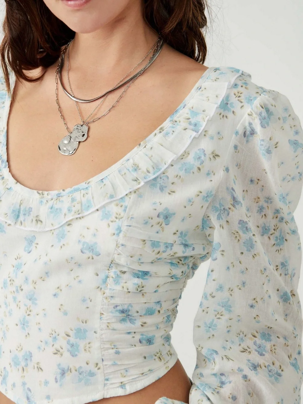 Free People Another Life Printed Top Floral Crop Top Size M